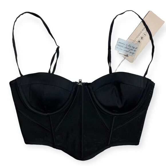 Oh Polly underwired black mesh corset bustier crop top🖤 - Picture 1 of 6